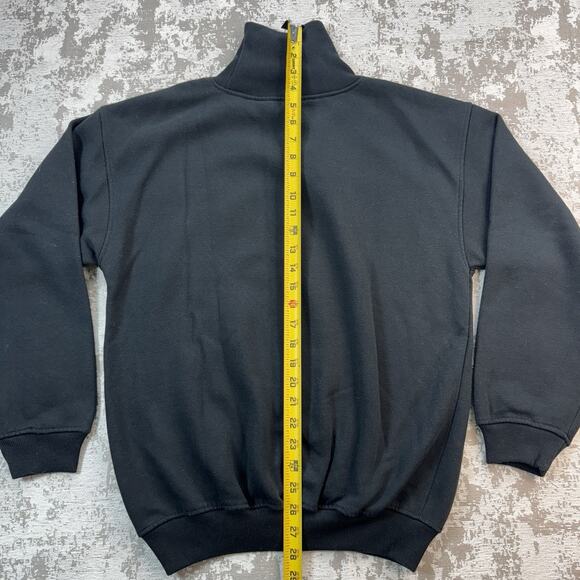 Vintage Black Turtle Neck Sweatshirt Adult XL Pullover Blank Chest Shield - Picture 6 of 9